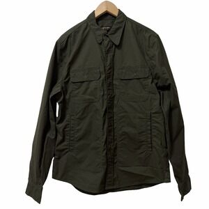 Flint & Tinder Mens British Millerain Staywax Waxed Camp Shirt Size L Army Green